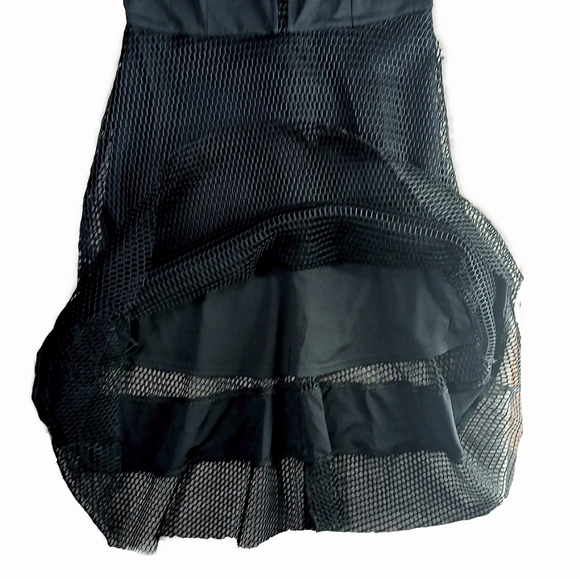 COPY - Whimsigoth midi length netted two layered black dress women's size large - Picture 10 of 16